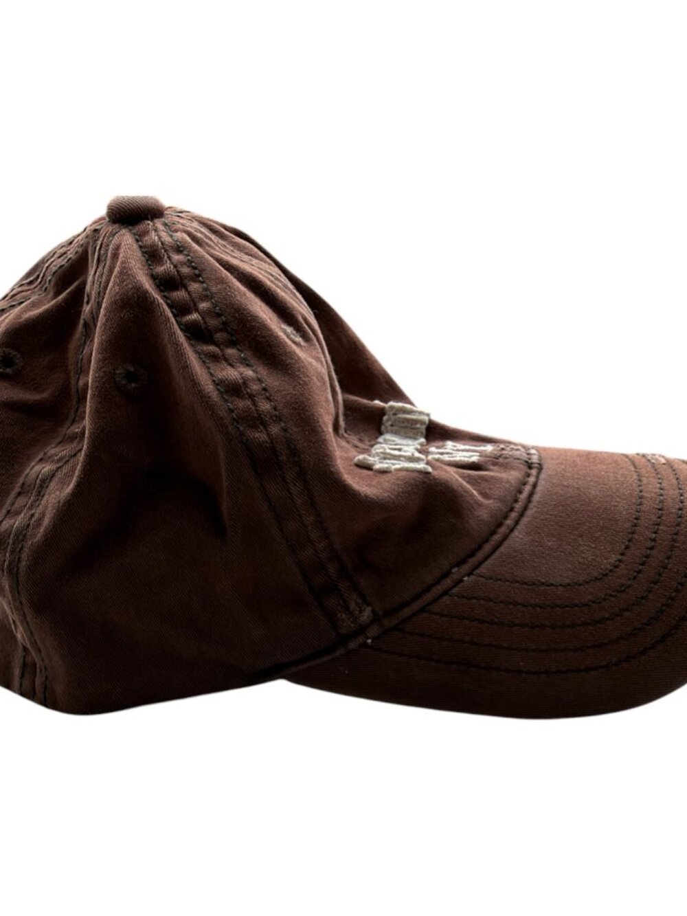 Abercrombie & Fitch Vintage Distressed Brown Baseball Cap Hat - Picture 10 of 11